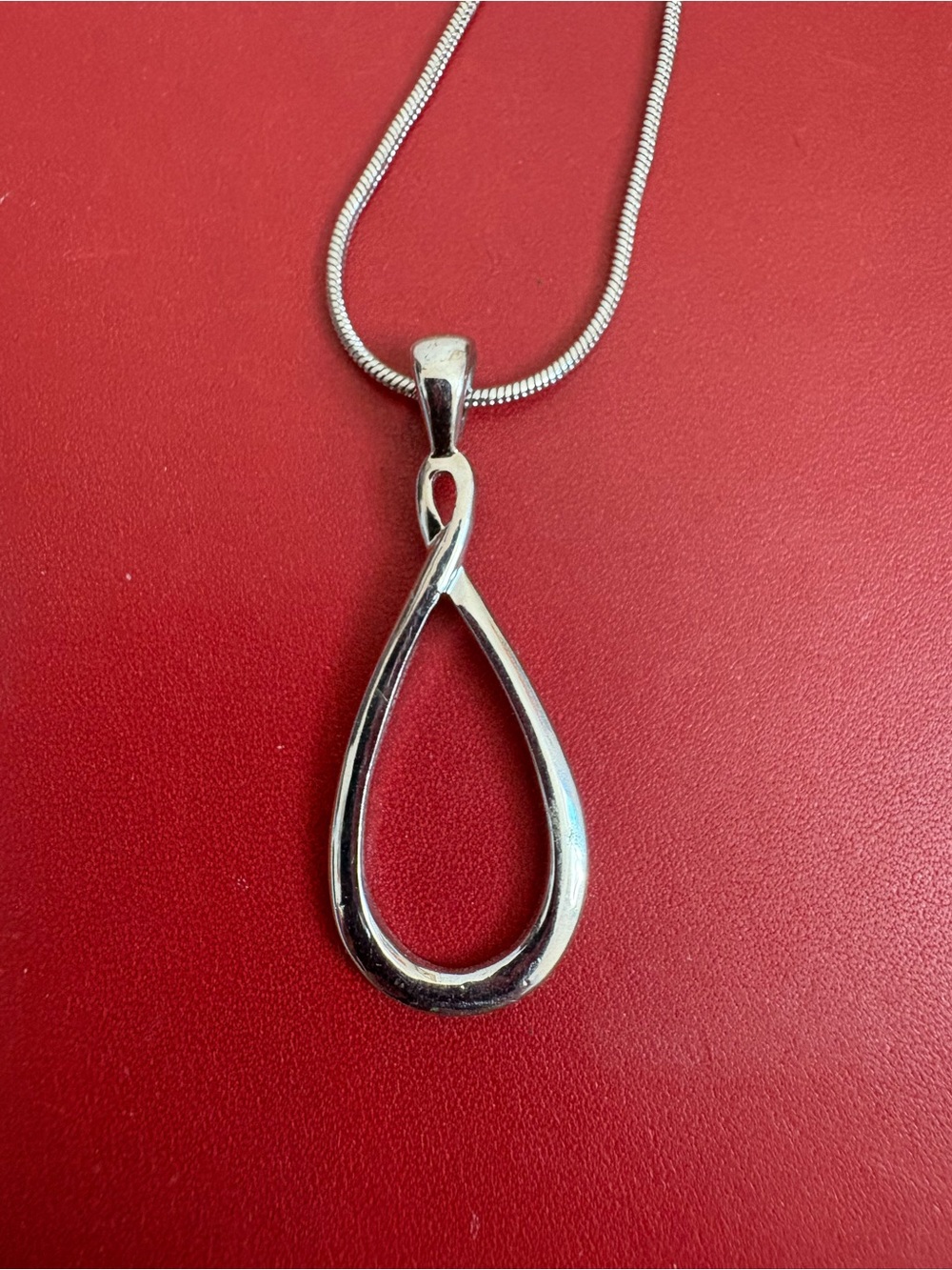 Lia Sophia Silver Teardrop Pendant Necklace